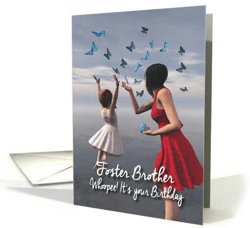 Foster Brother Fantasy Girls with butterflies Birthday card (1388488)