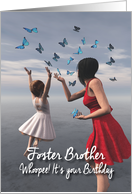 Foster Brother Fantasy Girls with butterflies Birthday card