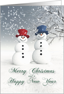 Fantasy Snowmen Couple card