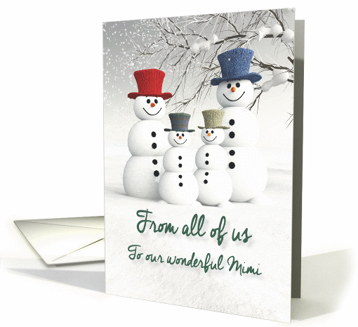 Mimi Fantasy Family of Snowmen card (1394026)