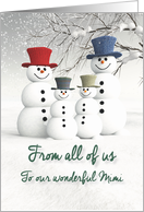 Mimi Fantasy Family of Snowmen card