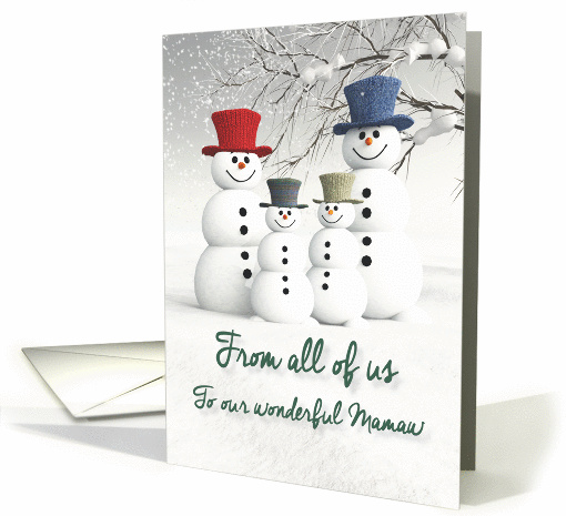 Mamaw Fantasy Family of Snowmen card (1394028)