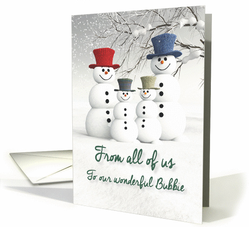Bubbie Fantasy Family of Snowmen card (1394032)