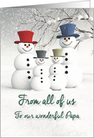 Papa Fantasy Family of Snowmen card