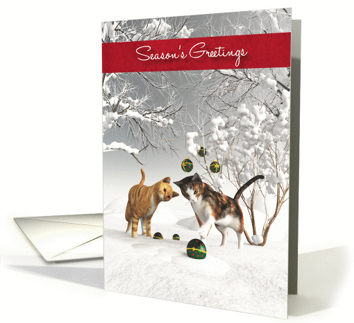 Fantasy Cats Snowscene Season's Greetings card (1396818)