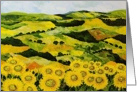 Blank Note Card -Sunflowers and Bright Fields card
