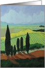 Blank Note Card - Cypress Trees and Mustard Fields card