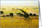 Yellow Fields with Trees - Blank Note Card
