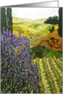 Blank Note Card -Vineyards and Blue Bush card