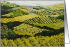 Blank Note Card- Green Fields and Vineyards card