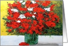 Valentine Day - Red and White Flowers on White Table card