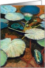 Blue Pods on Orange Pond - Blank Card