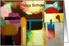 Happy Birthday - Warm Abstract card