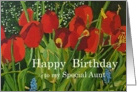 Red Tulip Garden - Happy Birthday Card for Aunt card