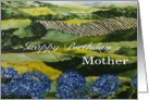 Blue Flowers /Landscape - Happy Birthday Card for Mother card