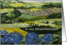 Blue Flowers /Landscape - Happy Birthday Card for Grandmother card