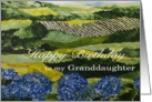 Blue Flowers /Landscape - Happy Birthday Card for Granddaughter card