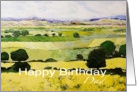 Yellow and Green Landscape - Happy Birthday Card for Dad card