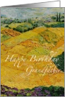 Yellow Hill & Fields Landscape - Happy Birthday Card for Grandfather card