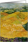 Yellow Hill & Fields Landscape - Happy Birthday Card for Grandson card