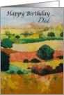 Tree & Fields Landscape - Happy Birthday Card for Dad card