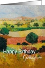 Tree & Fields Landscape - Happy Birthday Card for Grandson card