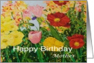 Multi-Colored Flower Garden - Happy Birthday Card for Mother card