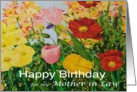 Multi-Colored Flower Garden - Happy Birthday Card for Mother in Law card
