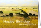 Yellow Fields/Trees Landscape-Happy Birthday Card for Grandfather card