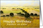 Yellow Fields/Trees Landscape-Happy Birthday Father in Law card