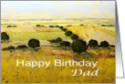 Yellow Fields/Trees Landscape-Happy Birthday Dad card