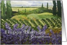 Vineyard/Wildflowers /Trees Landscape-Happy Birthday Grandson card