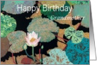 Pink Water Lily and Pods -Happy Birthday Grandmother card