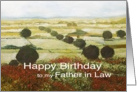 Landscape with trees & wildflowers-Happy Birthday Father in Law card