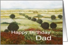 Landscape with trees & wildflowers-Happy Birthday Father card