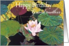 Pink Water Lily and Pods-Happy Birthday Grandmother card