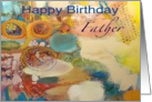 Colorful Abstract Painting - Happy Birthday Father card