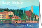 A small village on Lake Como Italy - Happy Birthday Uncle card