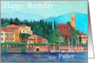 A small village on Lake Como Italy - Happy Birthday Father card