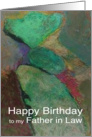 Colorful rocks piled on top of other rocks-Happy Birthday Father in La card