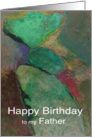 Colorful rocks piled on top of other rocks-Happy Birthday Father card