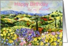 Colorful landscape and flower garden-Happy Birthday Aunt card