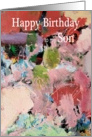 Abstract painting with Rich Colors - Happy Birthday Son card