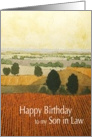 Warm Vineyards & Fields Landscape- Happy Birthday Son in Law card
