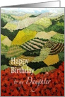 Red flowers & vineyards Landscape- Happy Birthday Daughter card
