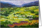 Thank You Birthday Gift - Landscape Mountain with wildflowers card