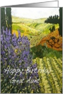 Landscape with Wildflowers - Happy Birthday Great Aunt card