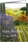 Landscape with Wildflowers - Happy Birthday Wife card