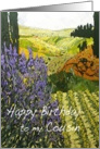 Landscape with Wildflowers - Happy Birthday Cousin card