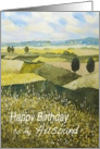 Landscape with trees,wildflowers - Happy Birthday Husband card